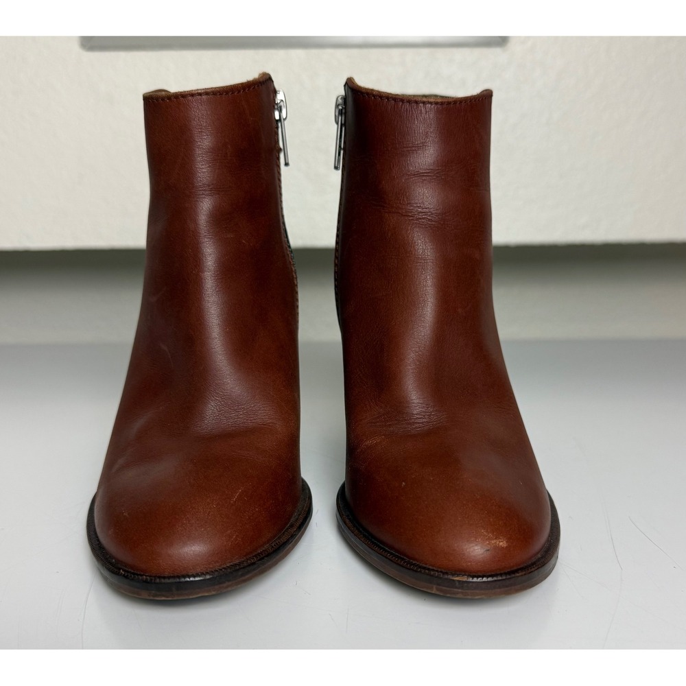 Madewell Two Tone Leather Ankle Boots Brown Black Buckle Block Heel B2723 6.5
